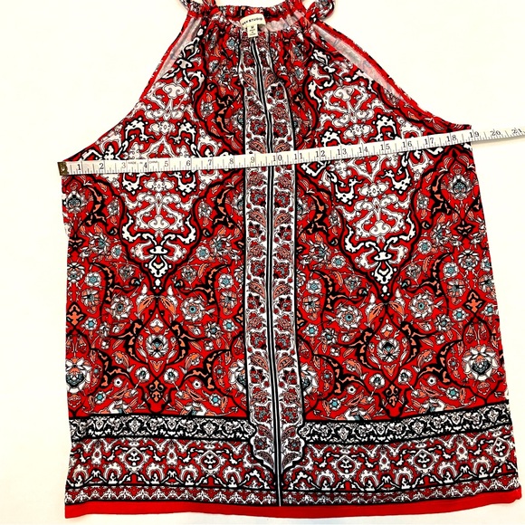 Max Studio Women’s Red & Black Paisley Halter Sleeveless Tank Top Sz M - Picture 5 of 7